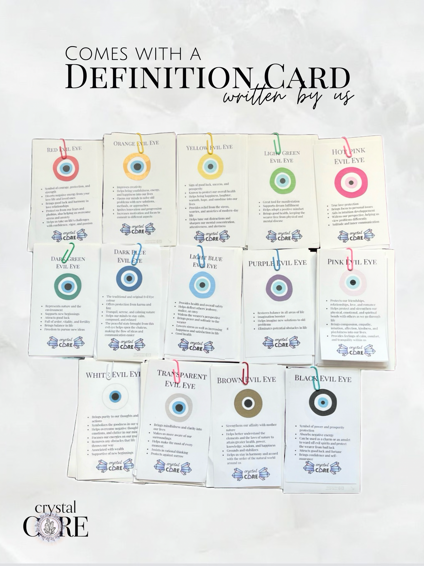 White Stretchy Evil Eye Rings