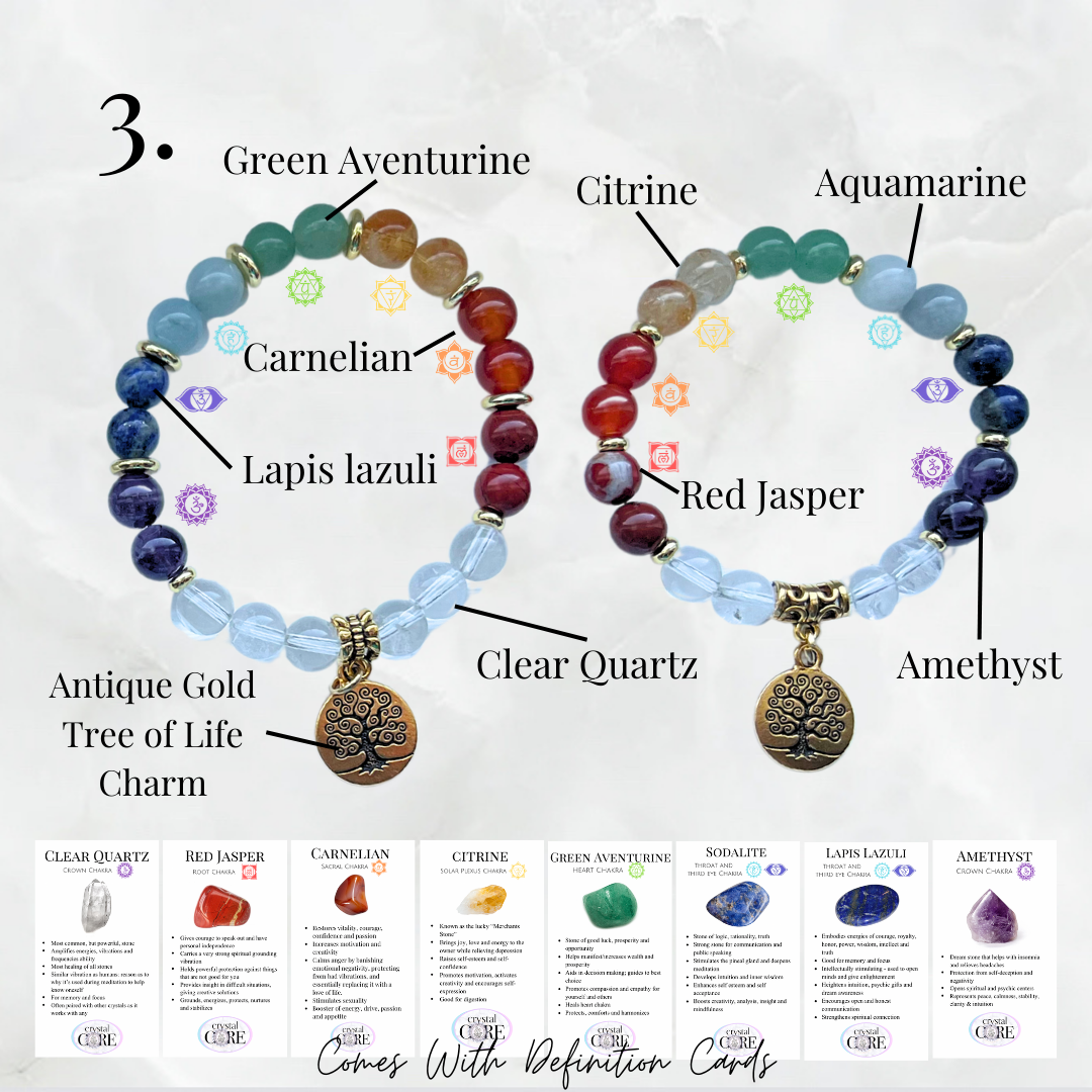 Seven Chakras Crystal Bracelets