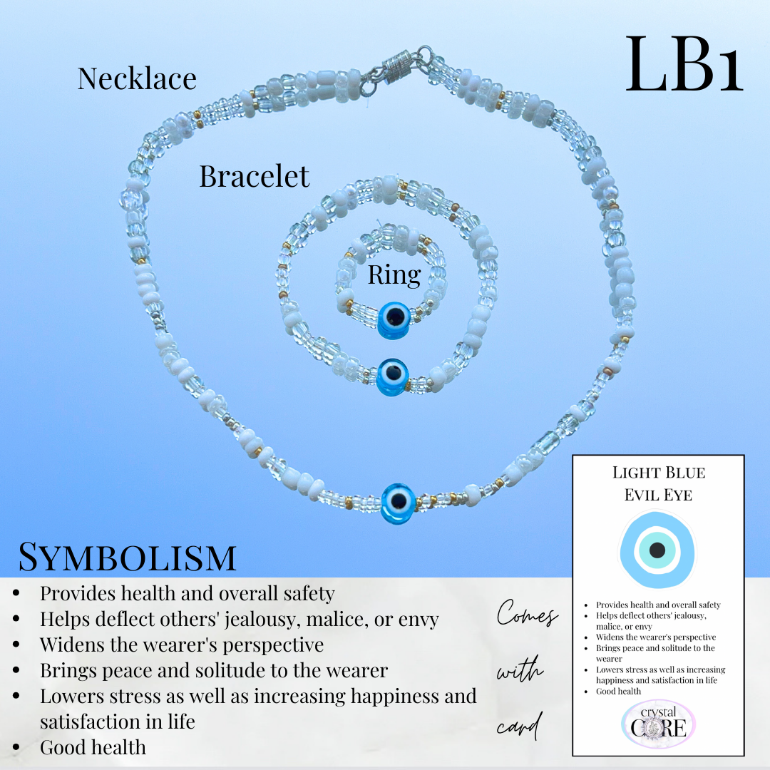 White Seed Bead Evil Eye Choker