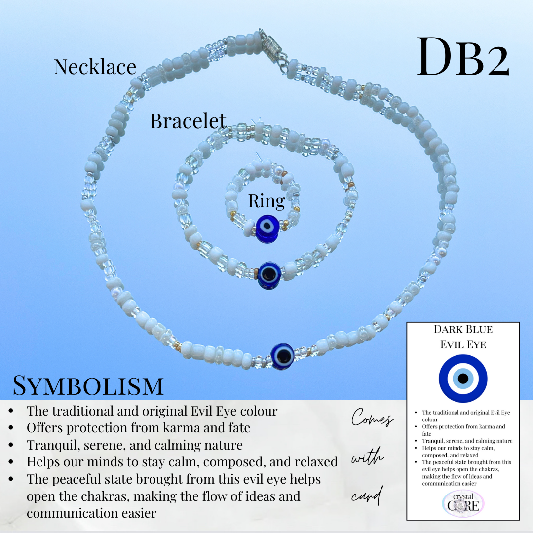 White Seed Bead Evil Eye Choker