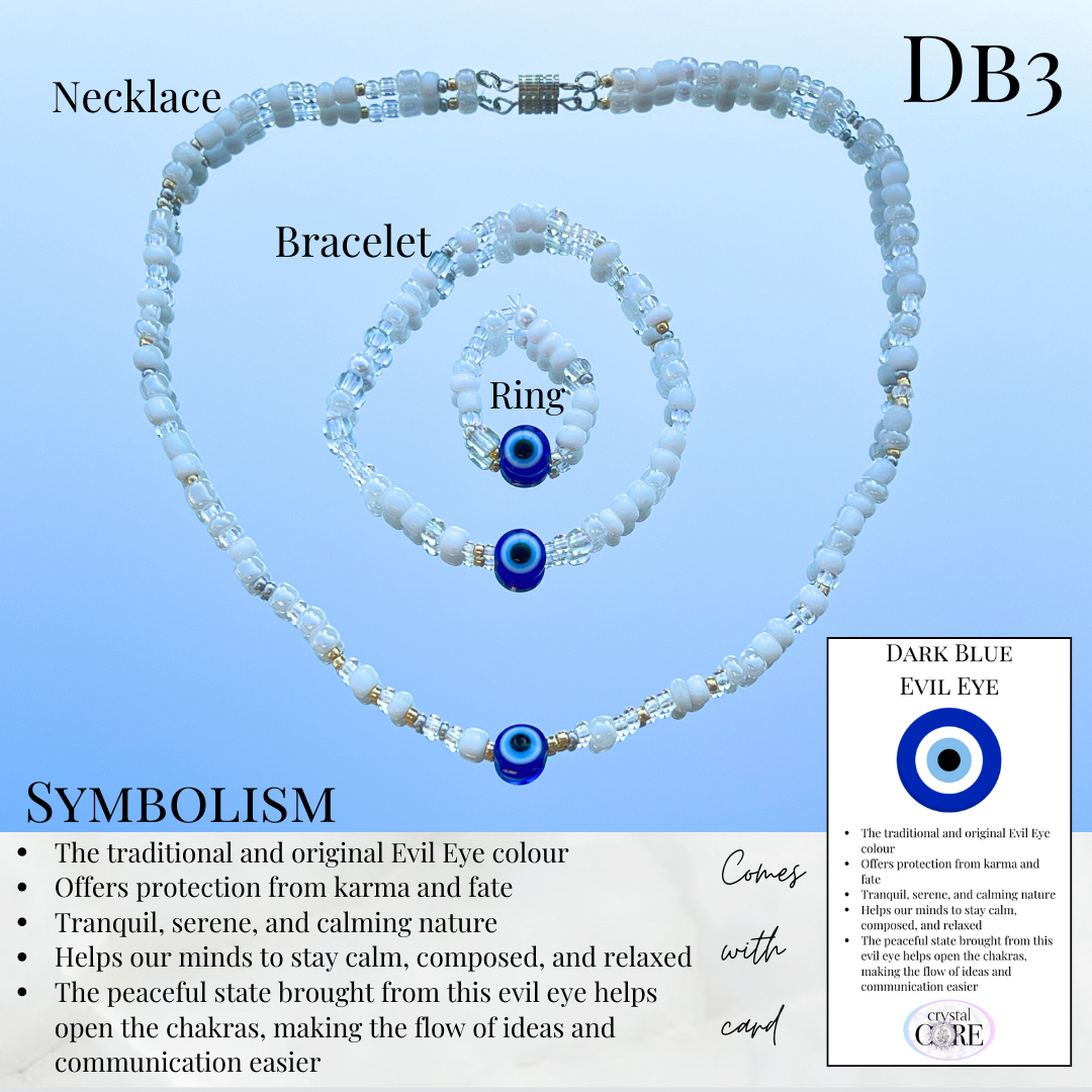 White Stretchy Evil Eye Bracelet