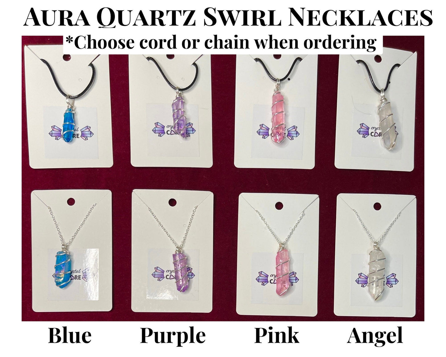 Aura Quartz Wire Wrapped Necklace