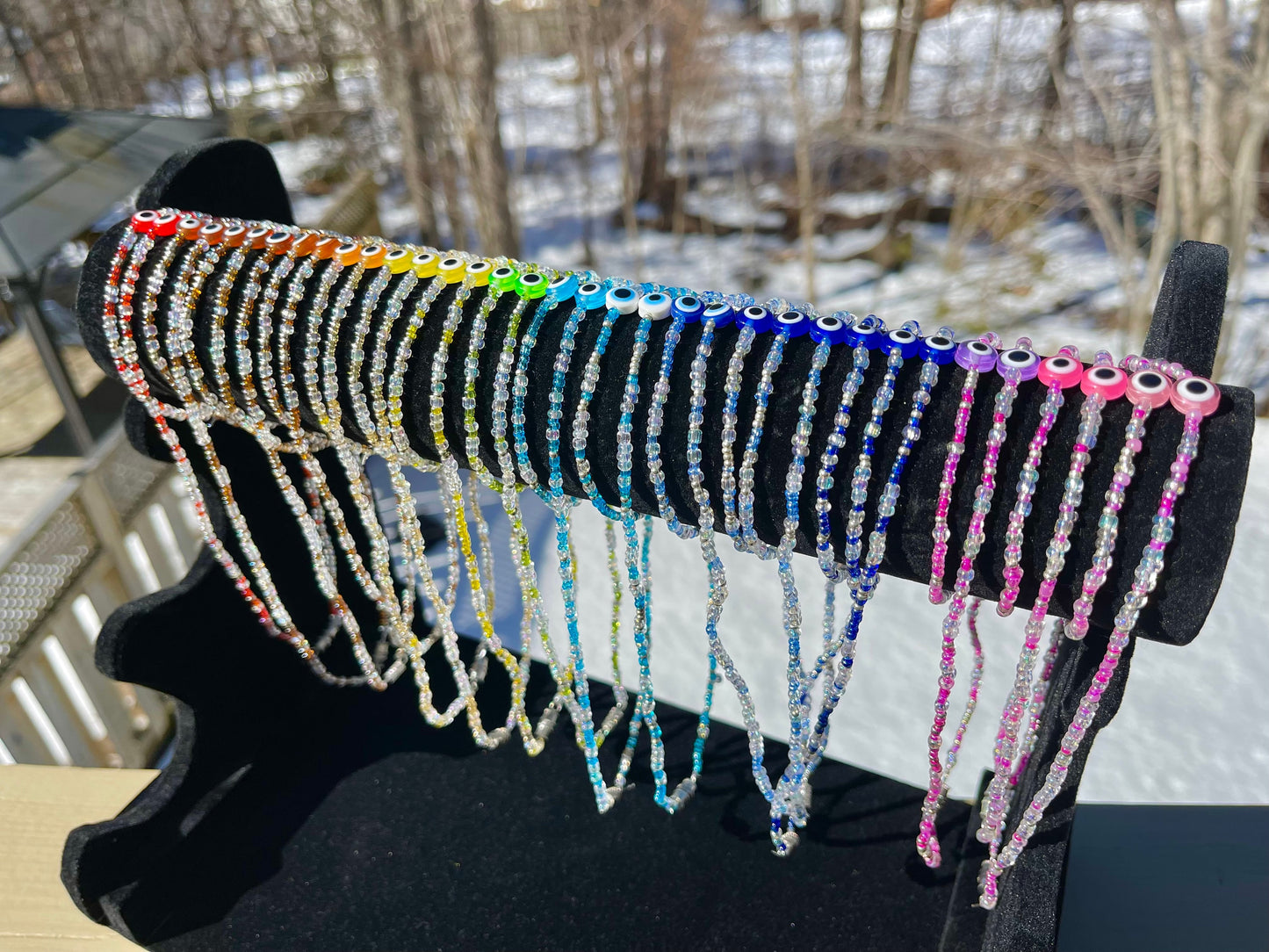 Evil Eye Seed Bead Protection Choker Necklace