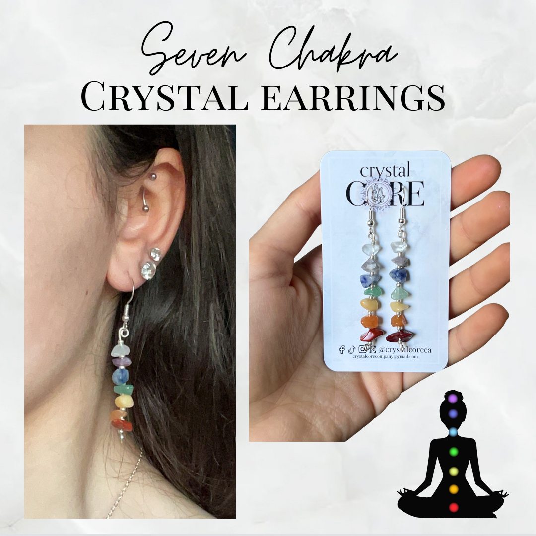 Dainty Chakra Crystal Dangle Earrings